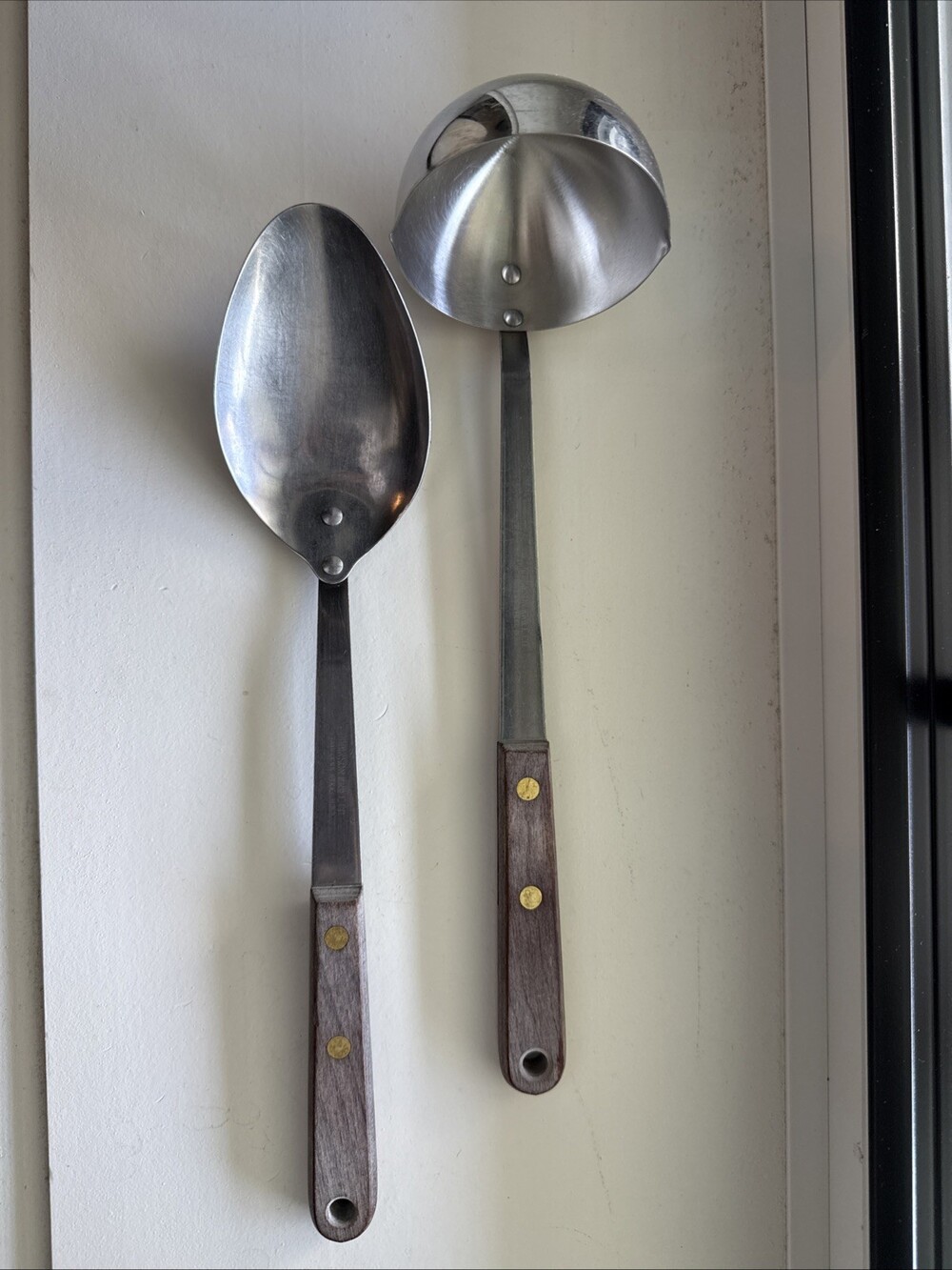 VTG Robinson Knife Co. Wooden Handle Stainless 12” Serving Spoon & Ladle , USA